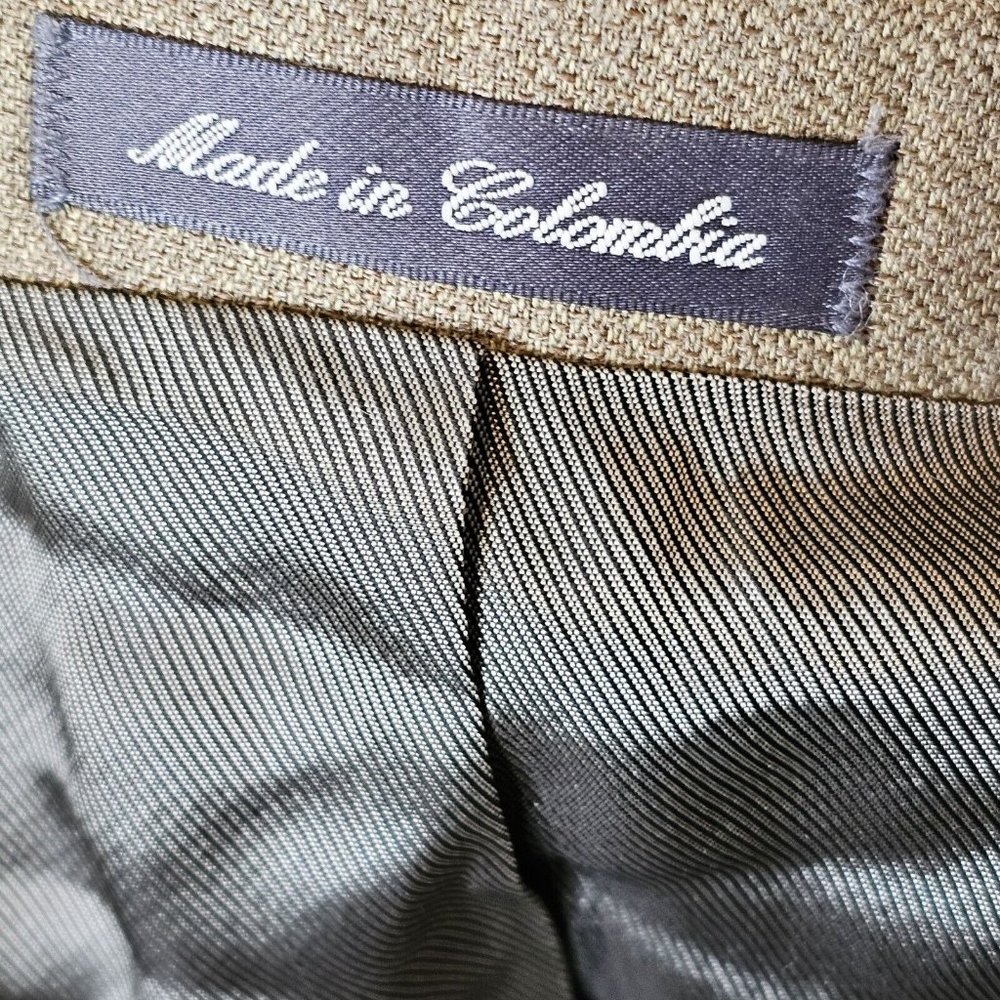 Oscar De La Renta‎ Men’s Beige Silk Wool Blazer Sport Coat Jacket 46 Long 46L - Picture 6 of 8